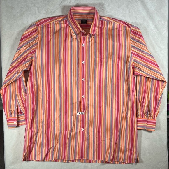 Maus & Hoffman Solemare XL Striped Button Down Shirt - Multicolor Summer Beach - Picture 2 of 11